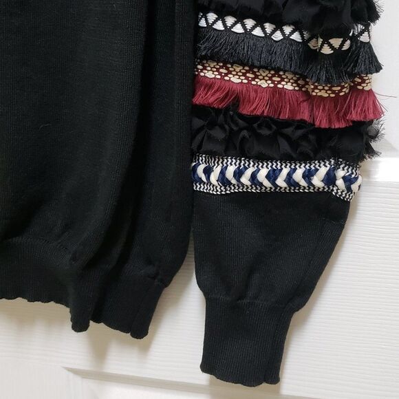 Chelsea & Violet S Multi Media Black Long Sleeve Sweatshirt Top - Picture 4 of 7